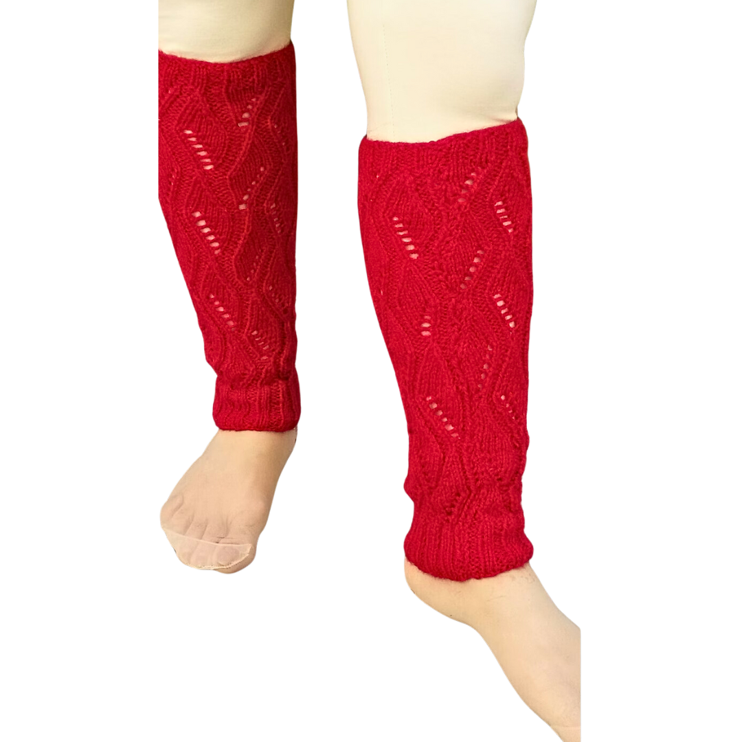 Red Handknitted Woollen LegWarmers  ,FREE  DELIVERY