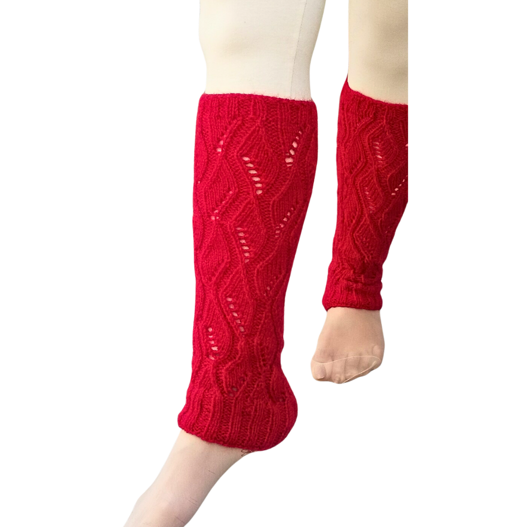 Red Handknitted Woollen LegWarmers  ,FREE  DELIVERY