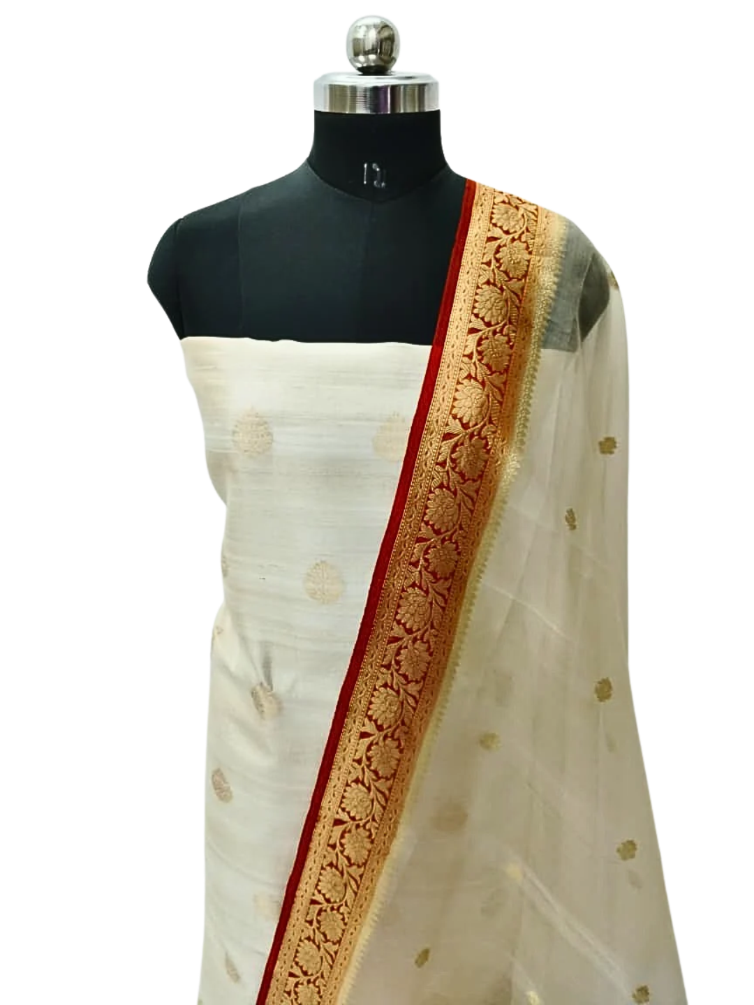 Silk Mark Certified Banarasi Raw Silk Unstitched Suit Set with Silk Organza Dupatta