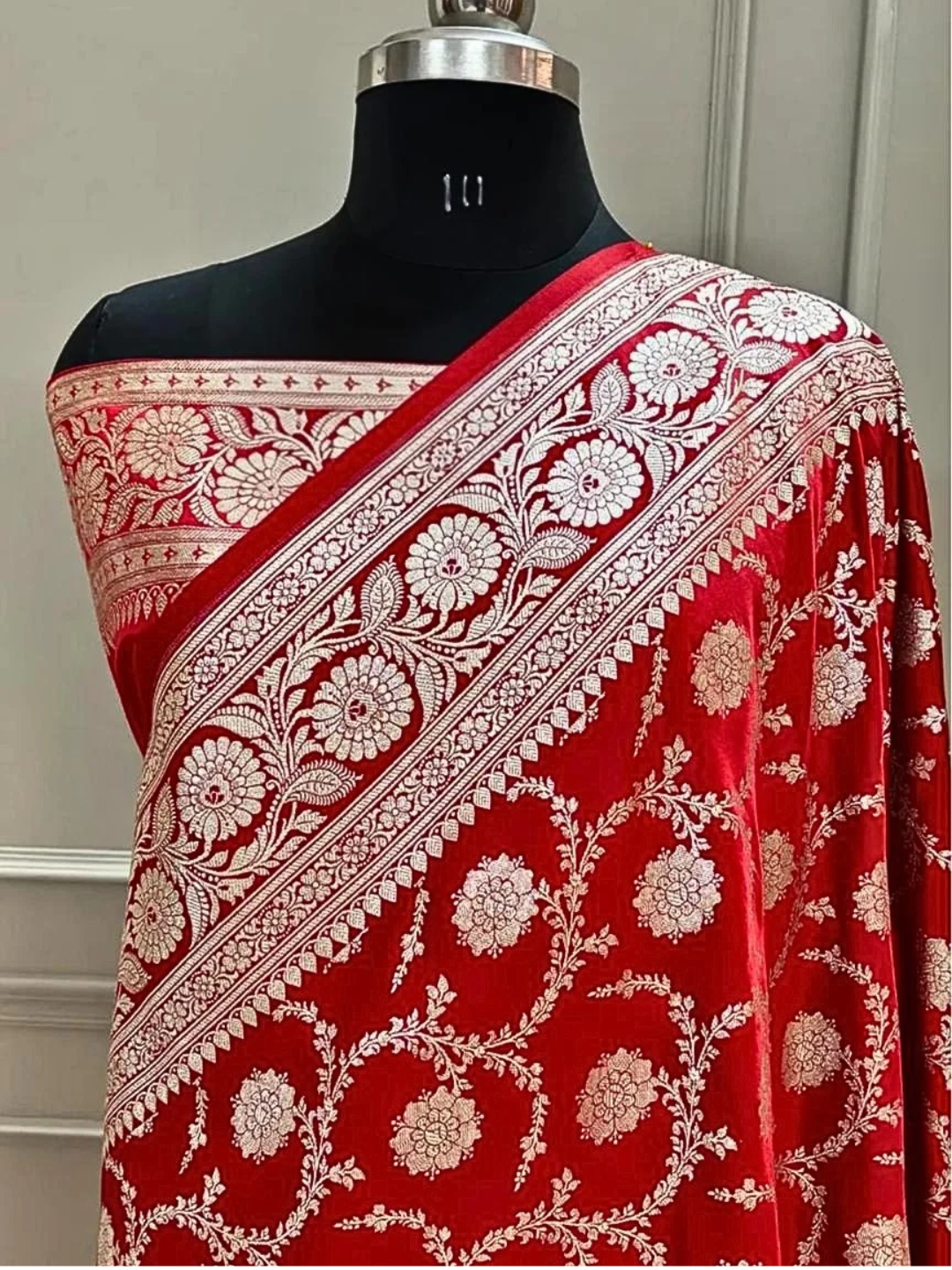 Mashru Silk Banarasi Saree with Rich Floral Zari Border | Wedding & Festive Wear