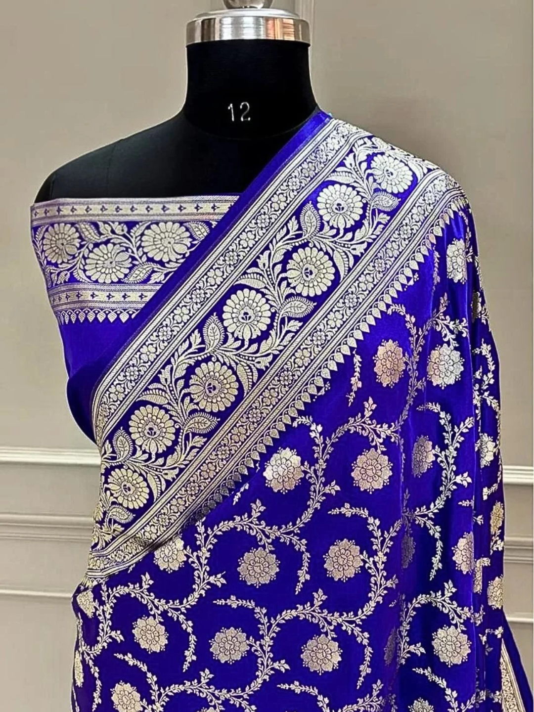 Mashru Silk Banarasi Saree with Rich Floral Zari Border | Wedding & Festive Wear