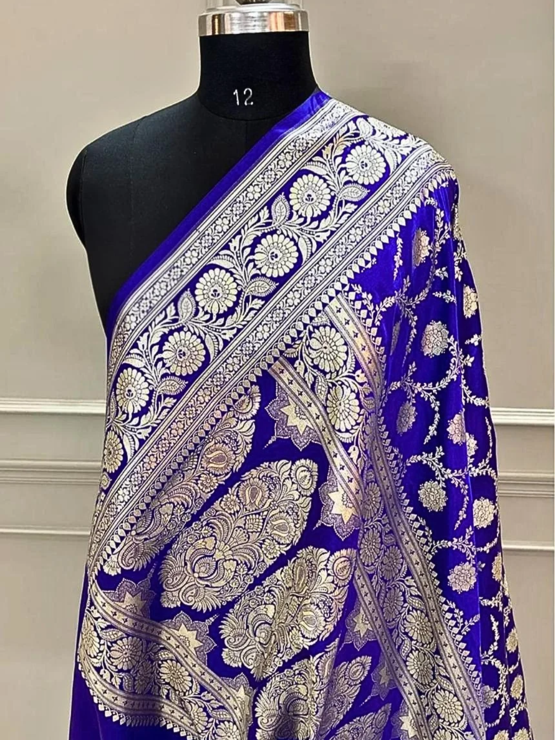 Mashru Silk Banarasi Saree with Rich Floral Zari Border | Wedding & Festive Wear