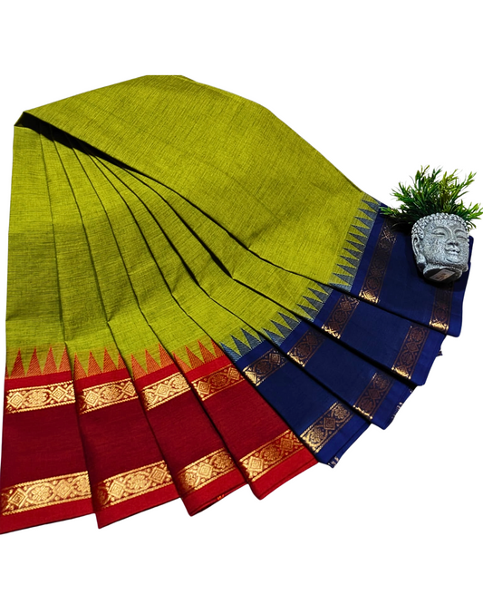 Kanchi  cotton sarees with ganga jamuna border