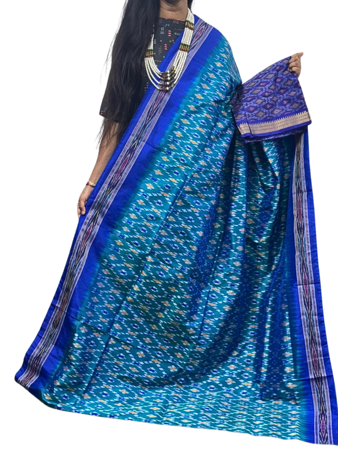 Authentic Ikat Silk Saree | Traditional Ethnic Saree for Weddings & Festivals