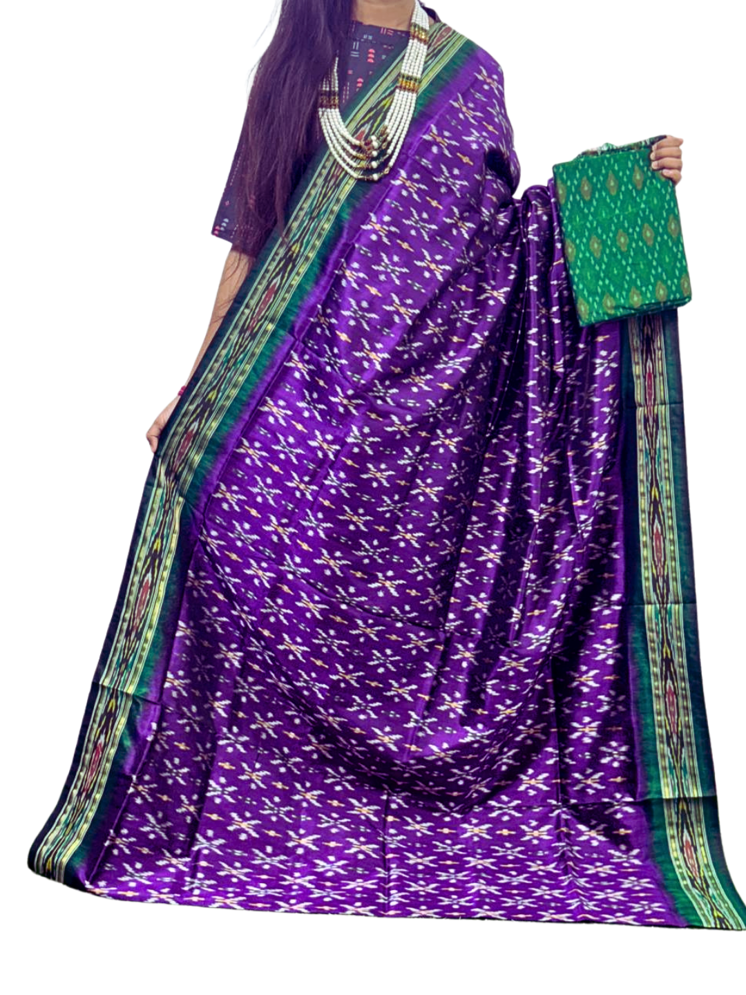 Authentic Ikat Silk Saree | Traditional Ethnic Saree for Weddings & Festivals
