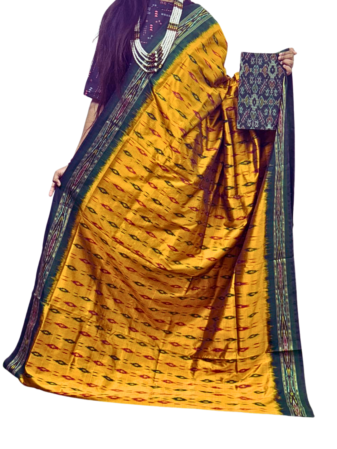 Authentic Ikat Silk Saree | Traditional Ethnic Saree for Weddings & Festivals