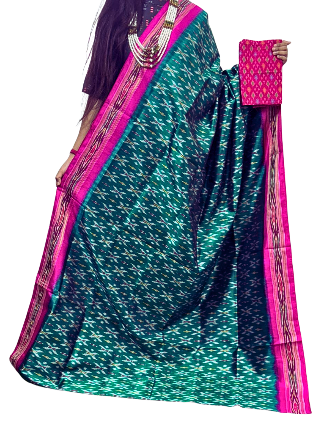 Authentic Ikat Silk Saree | Traditional Ethnic Saree for Weddings & Festivals