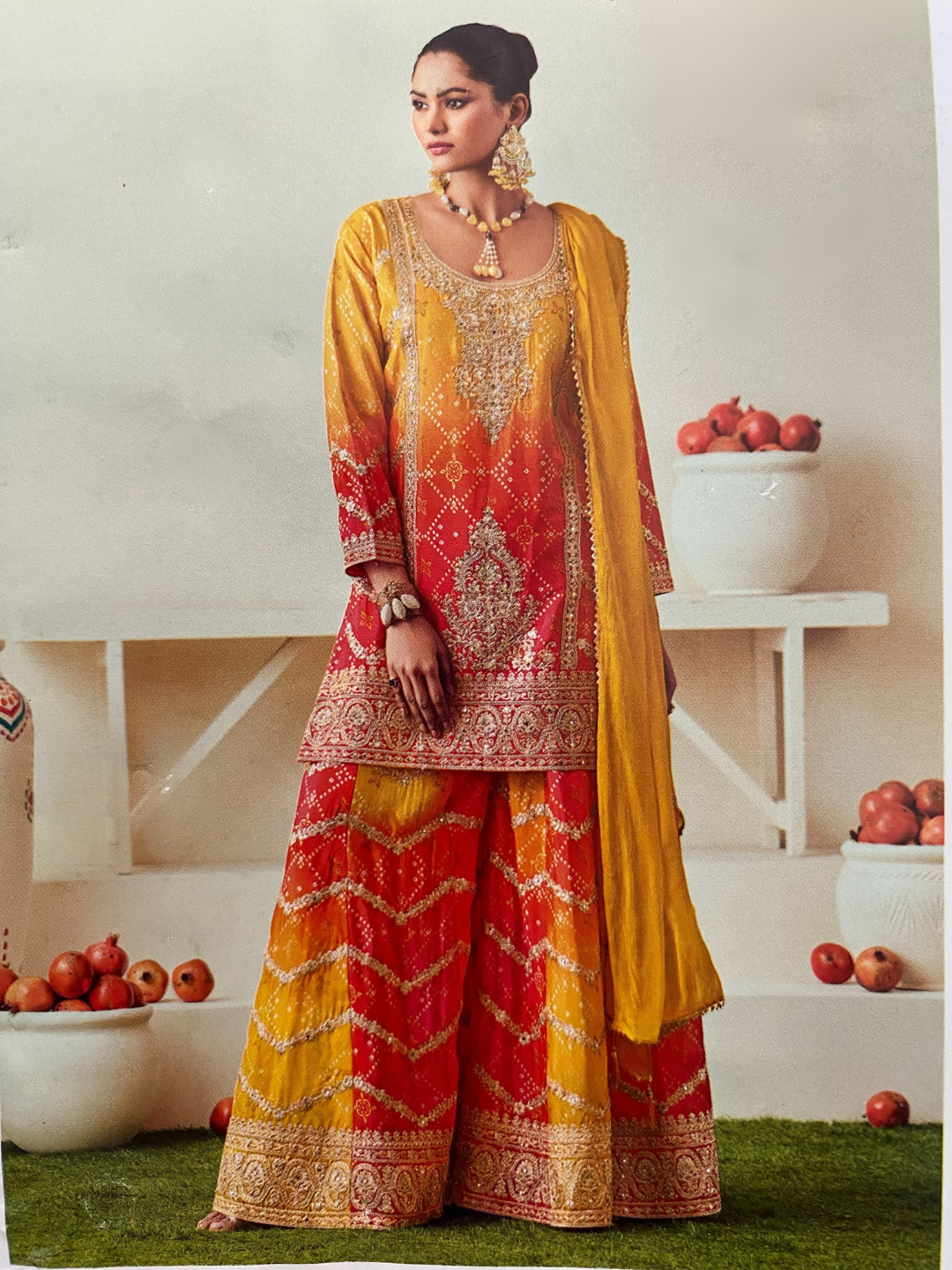 Red  Designer Embroidered Palazzo Set / Palazzo Suit for Weddings, Parties & Festivals