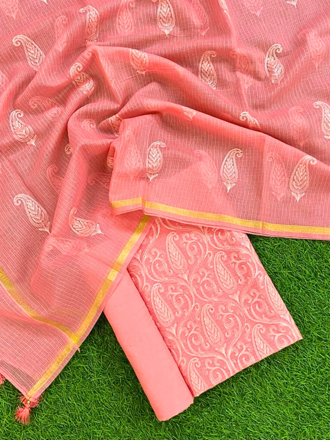 Elegant Banarasi Kota Doria Suit Set – Summer Ethnic Wear