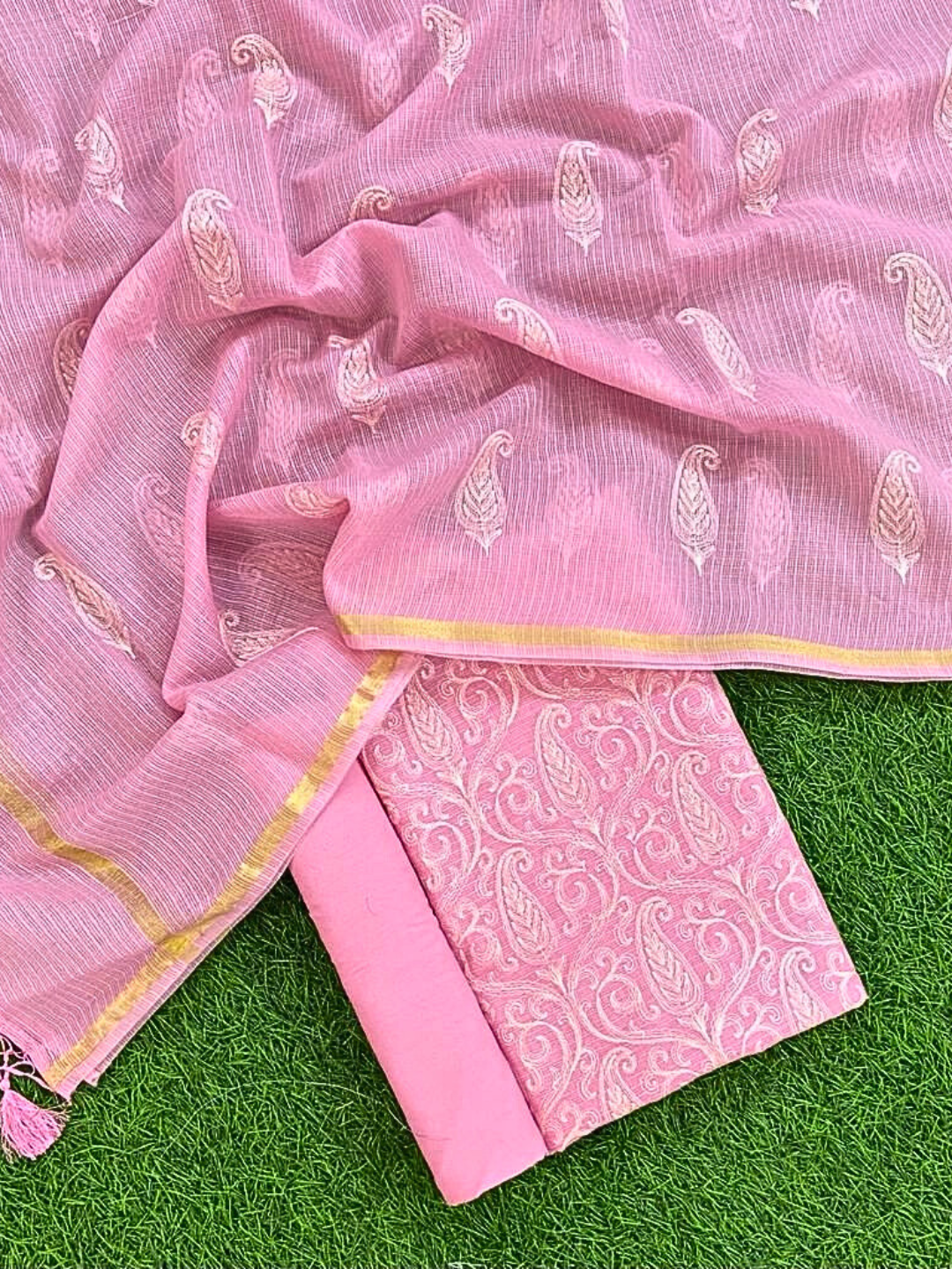 Elegant Banarasi Kota Doria Suit Set – Summer Ethnic Wear