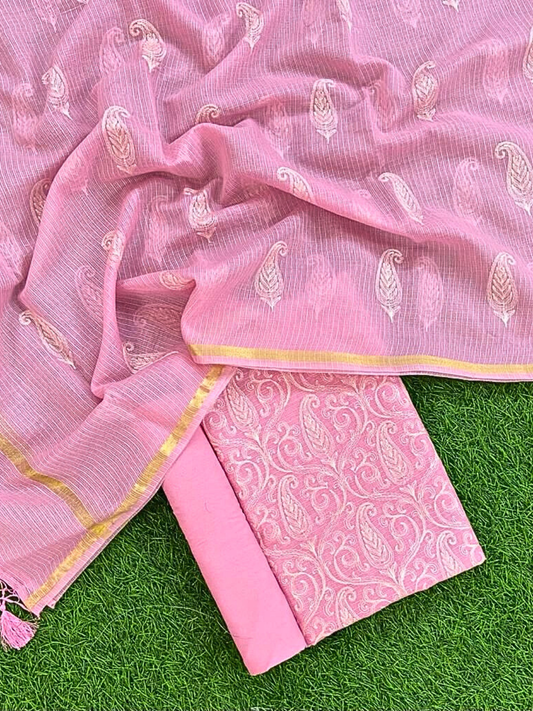 Elegant Banarasi Kota Doria Suit Set – Summer Ethnic Wear