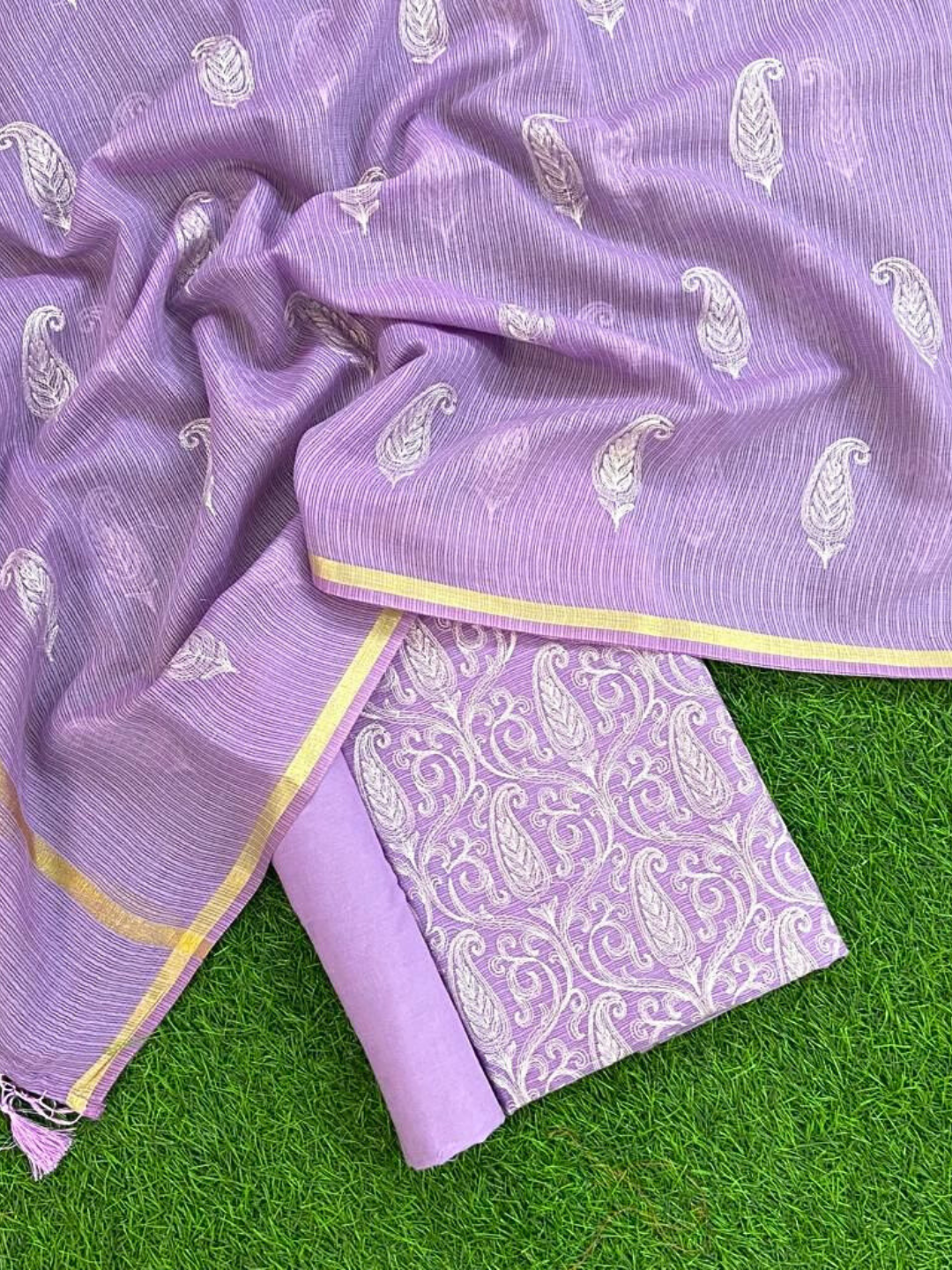 Elegant Banarasi Kota Doria Suit Set – Summer Ethnic Wear