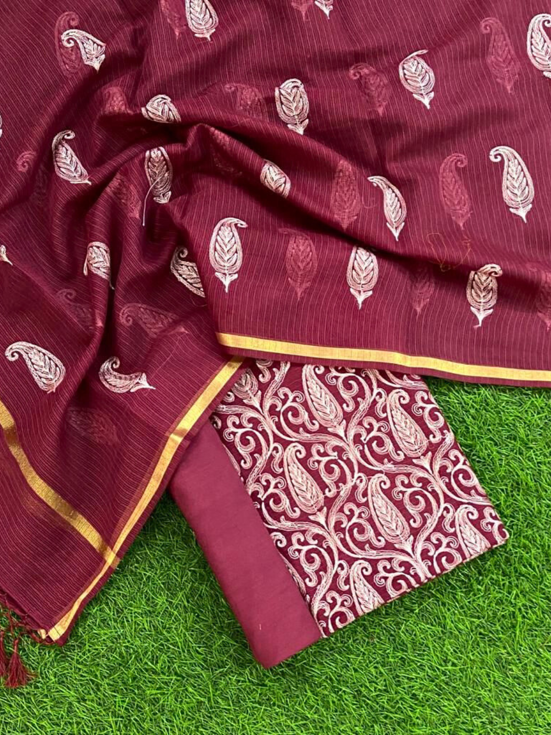 Elegant Banarasi Kota Doria Suit Set – Summer Ethnic Wear