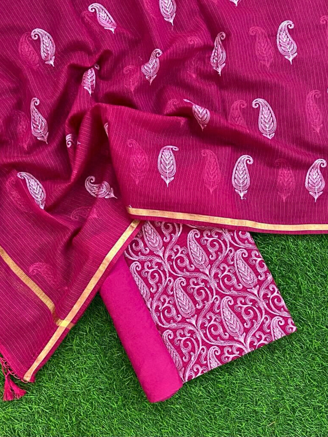 Elegant Banarasi Kota Doria Suit Set – Summer Ethnic Wear