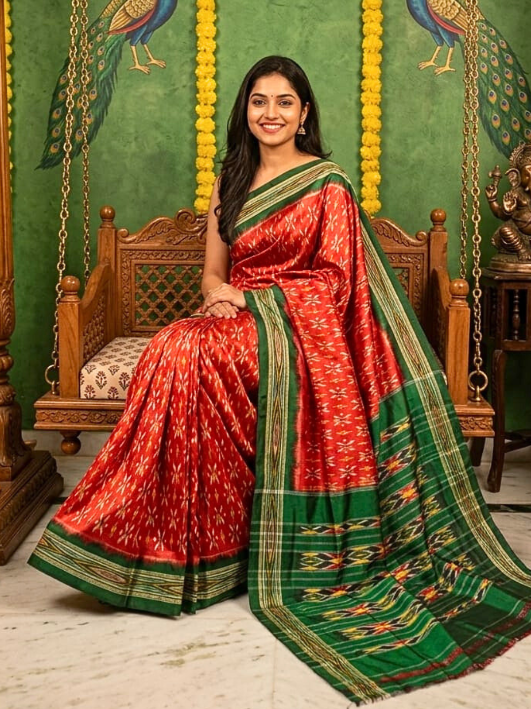 Authentic Ikat Silk Saree | Pure Handloom Silk Saree | Festive & Occasion Wear Saree