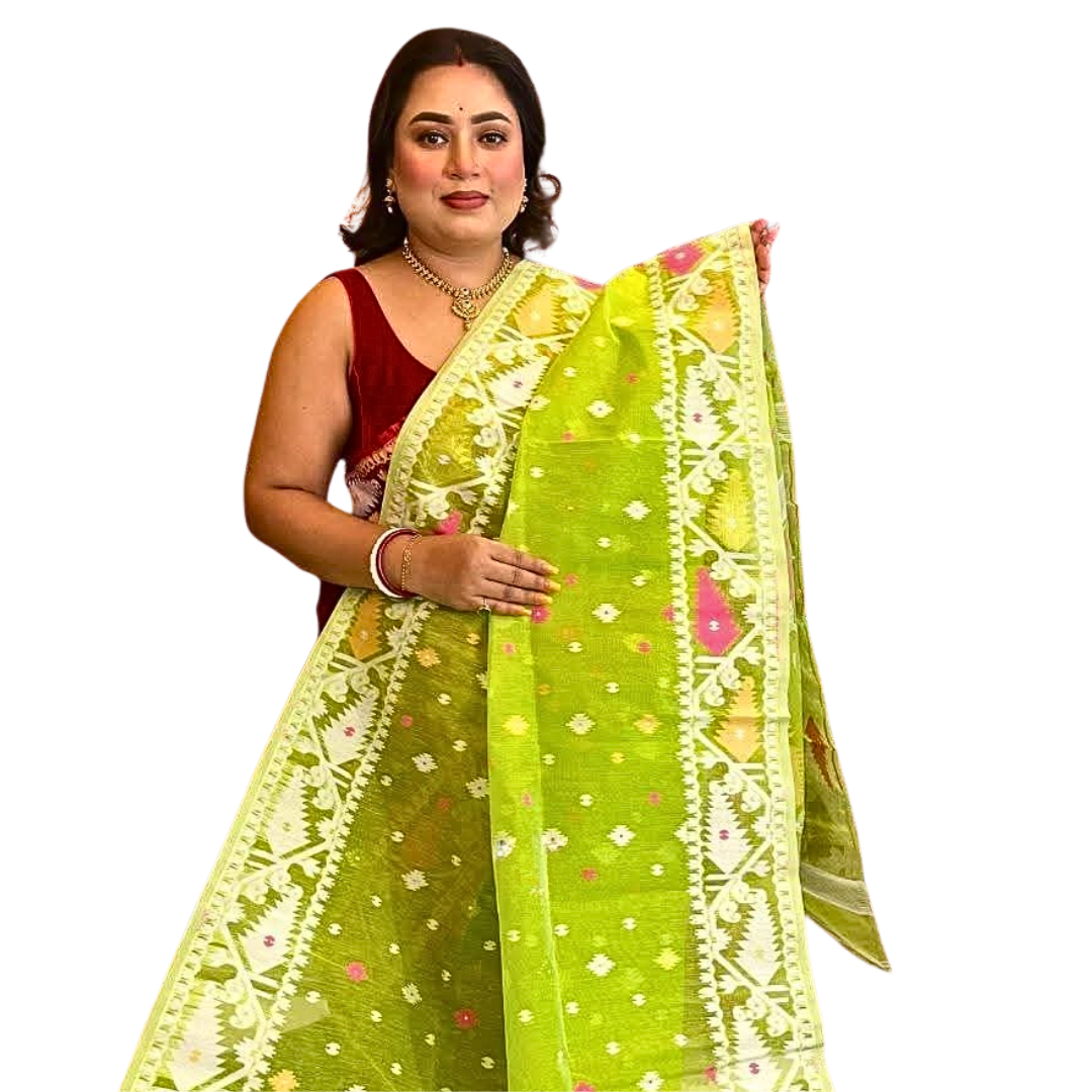 Handwoven Jamdani Cotton Saree – Soft & Lightweight Summer Saree