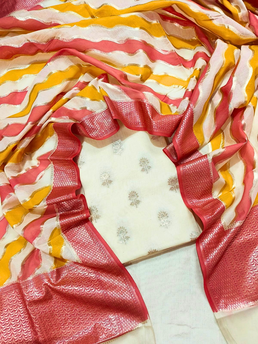 Handwoven Banarasi Chanderi Dress Material | Party Wear Salwar Suit for Women