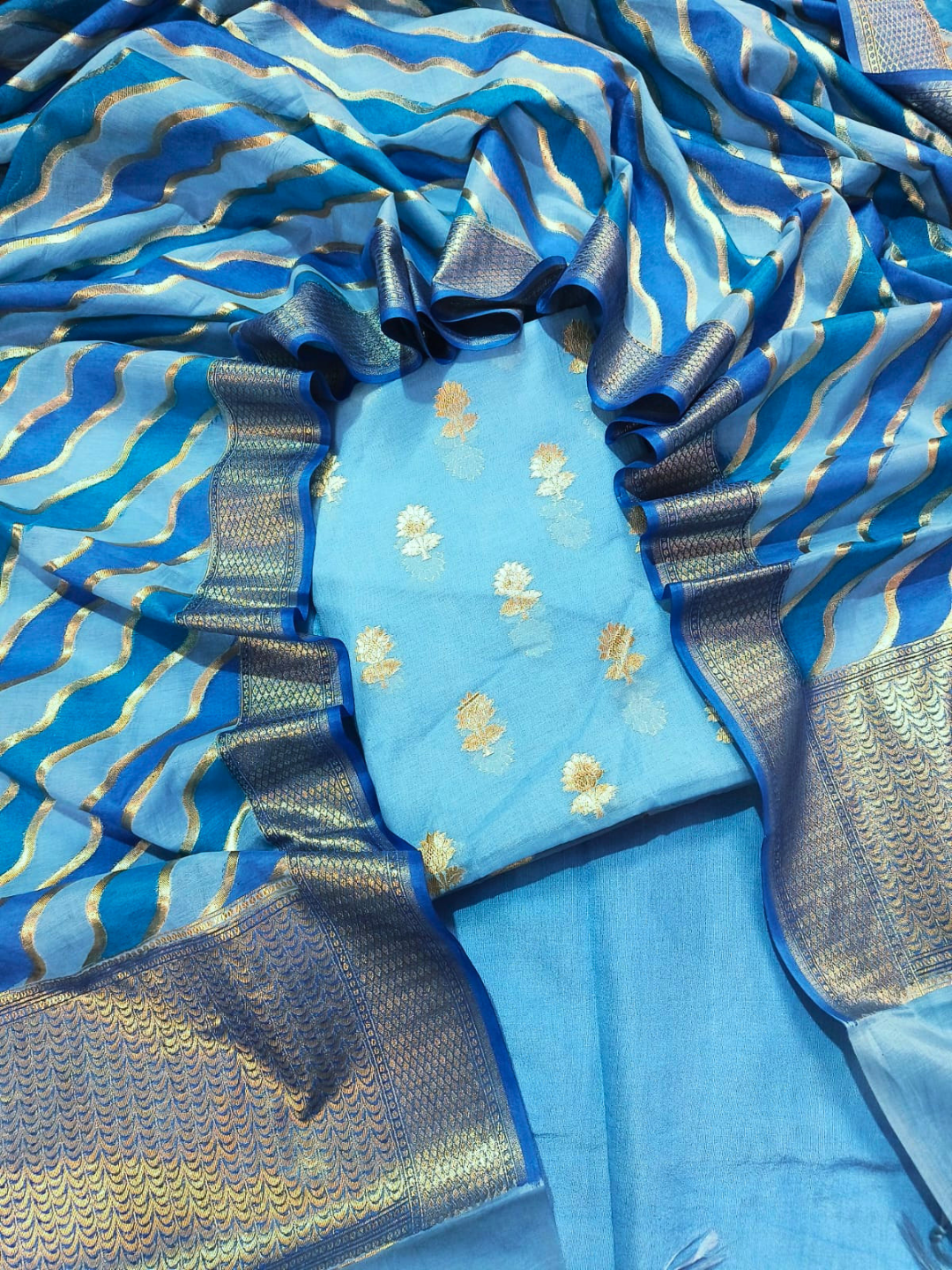 Handwoven Banarasi Chanderi Dress Material | Party Wear Salwar Suit for Women