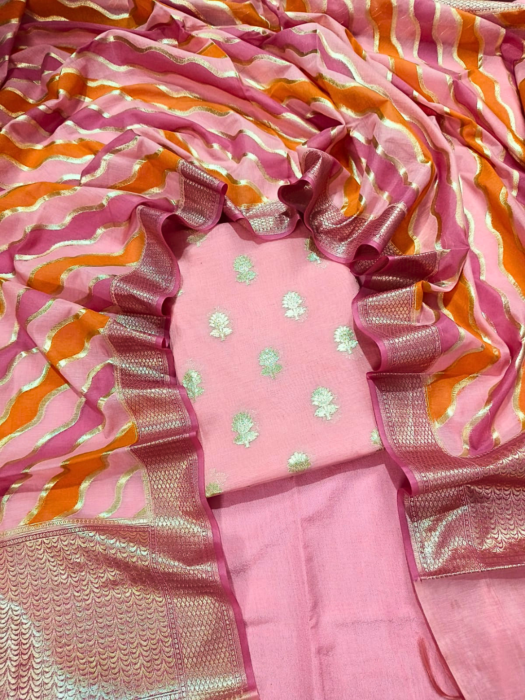 Handwoven Banarasi Chanderi Dress Material | Party Wear Salwar Suit for Women