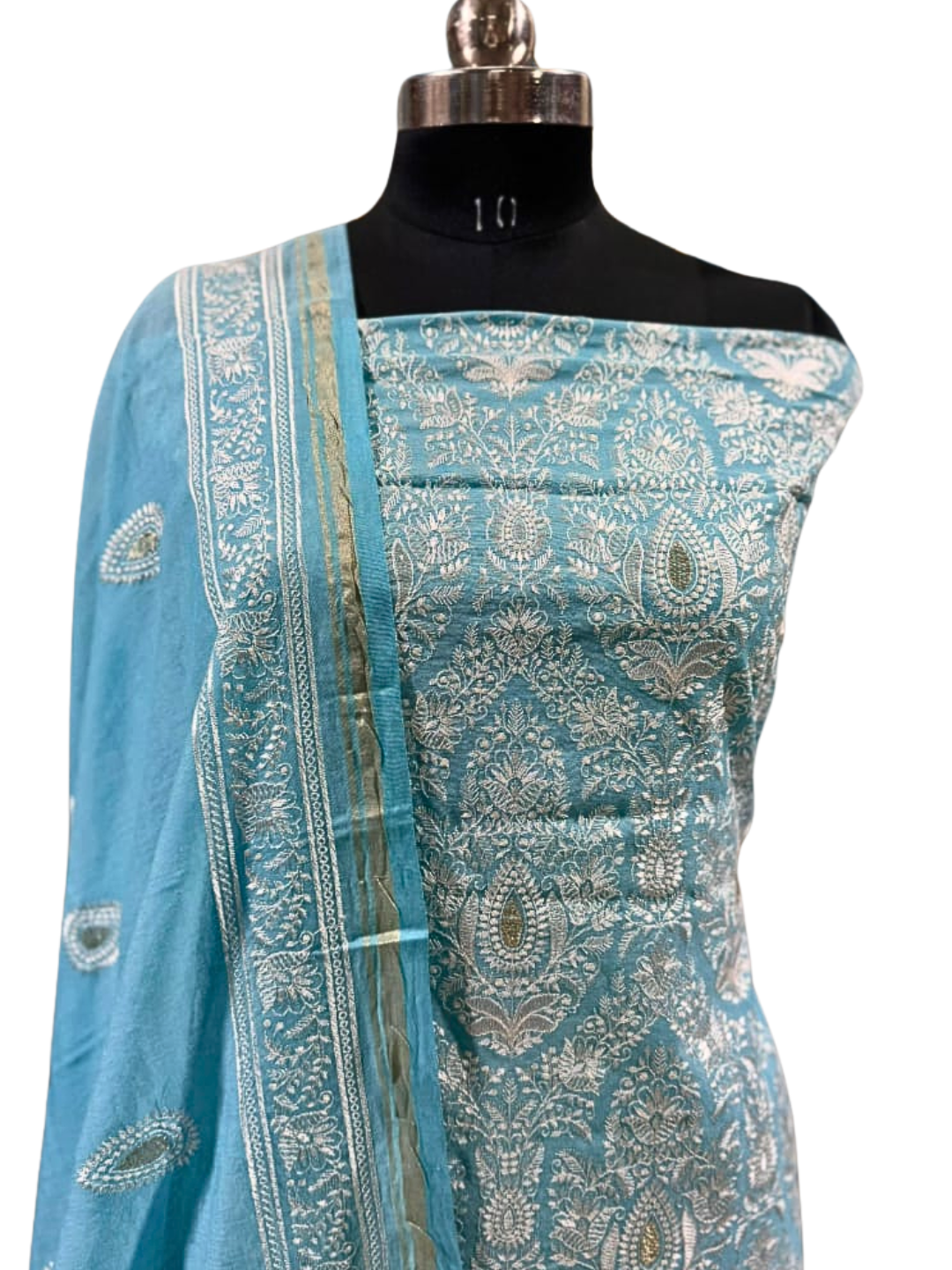 Banarasi Chanderi Embroidered Suit Set