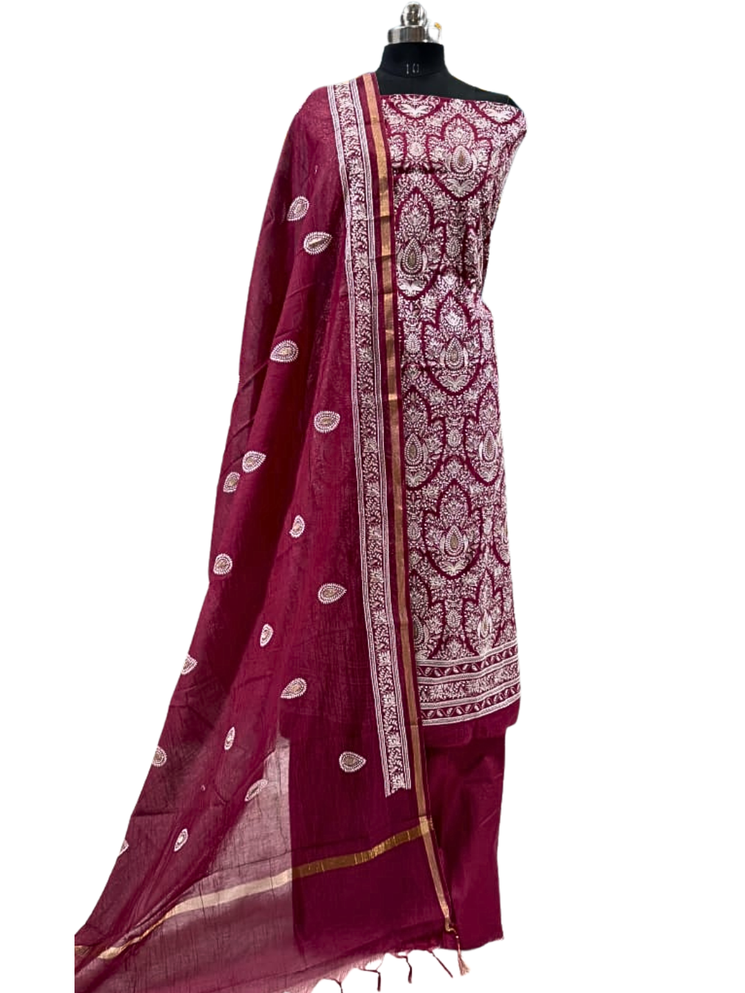 Banarasi Chanderi Embroidered Suit Set