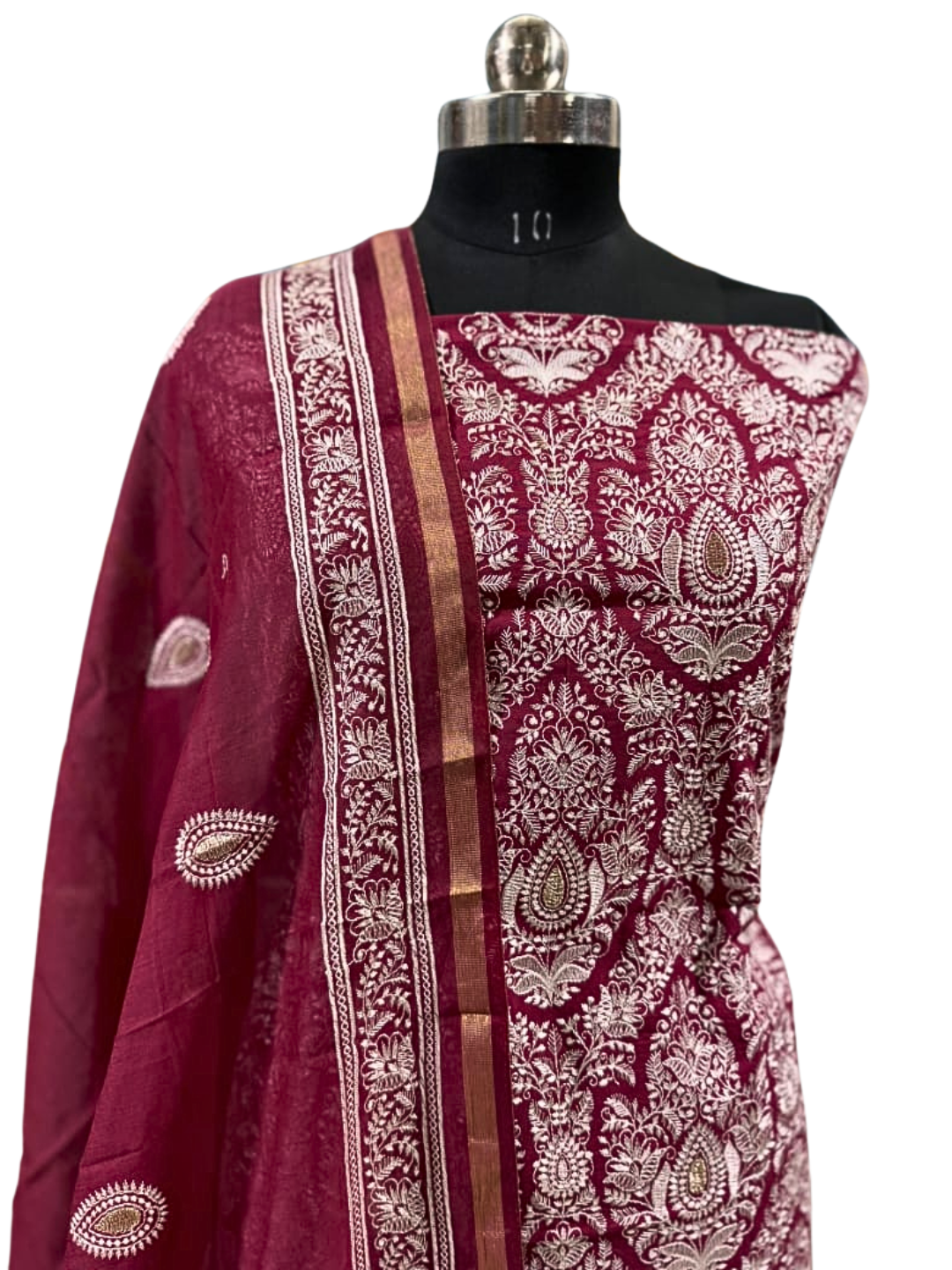 Banarasi Chanderi Embroidered Suit Set