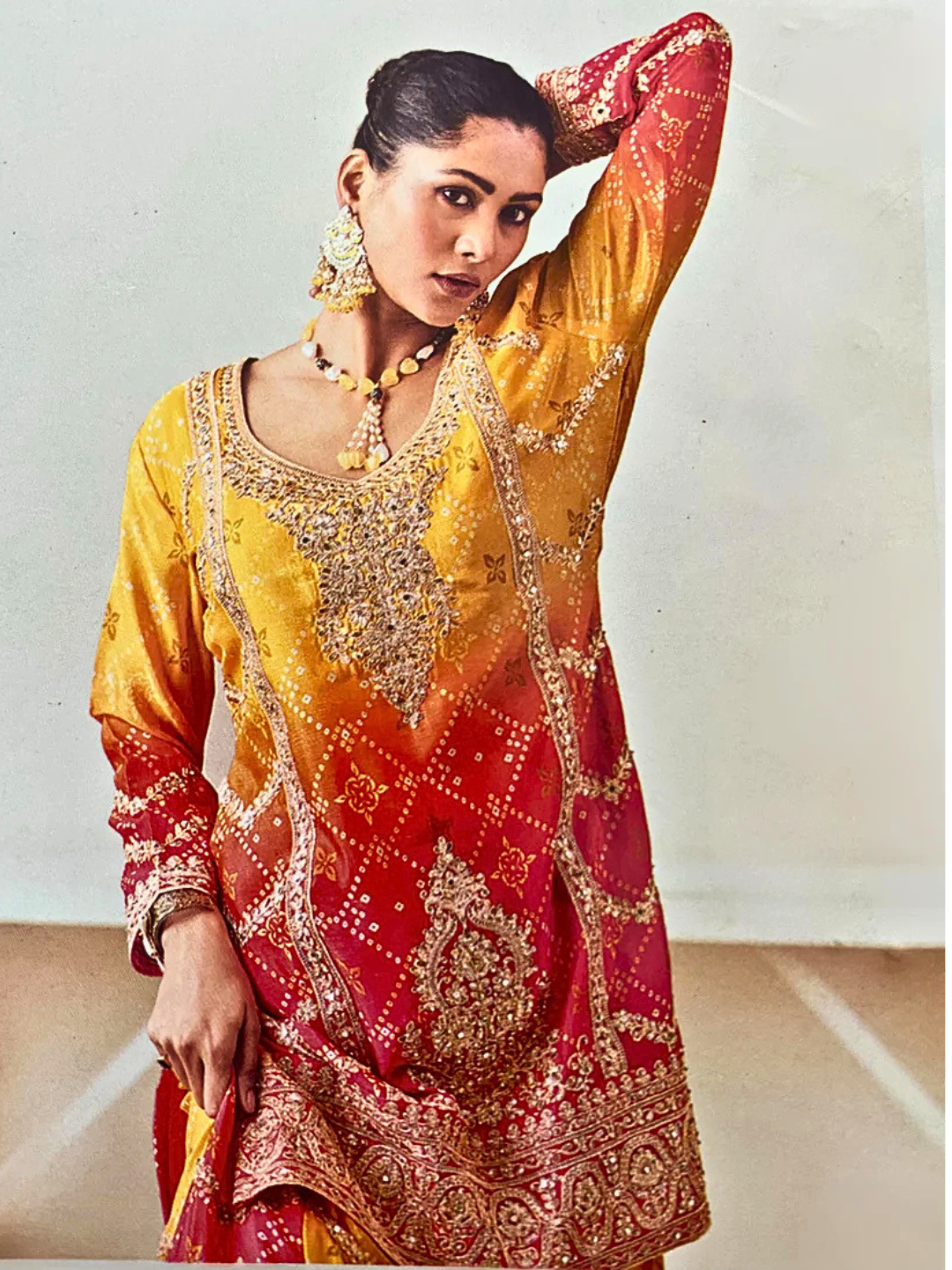 Red  Designer Embroidered Palazzo Set / Palazzo Suit for Weddings, Parties & Festivals