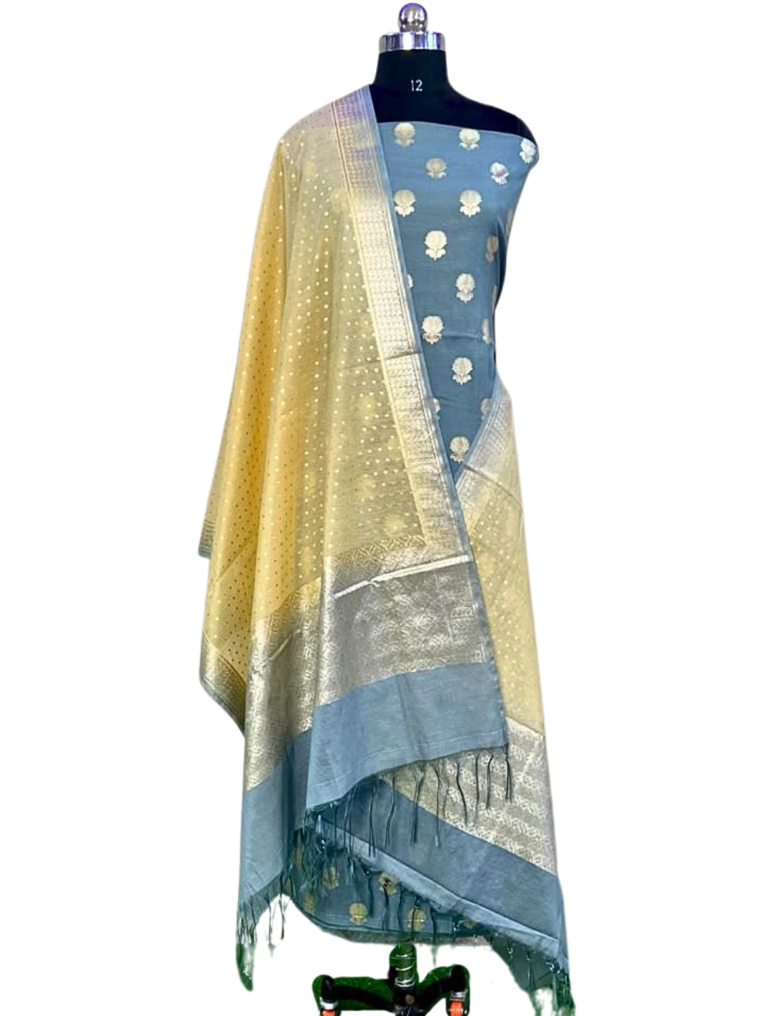 Banarasi  Chanderi  Cotton Unstitched Suits