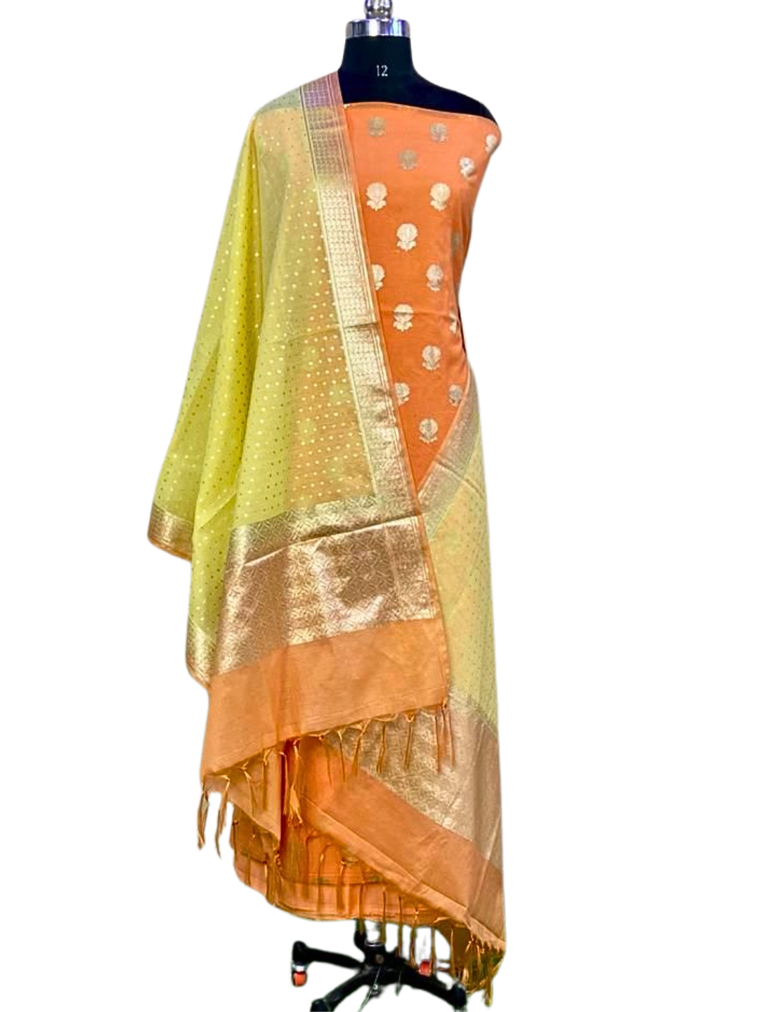 Banarasi  Chanderi  Cotton Unstitched Suits