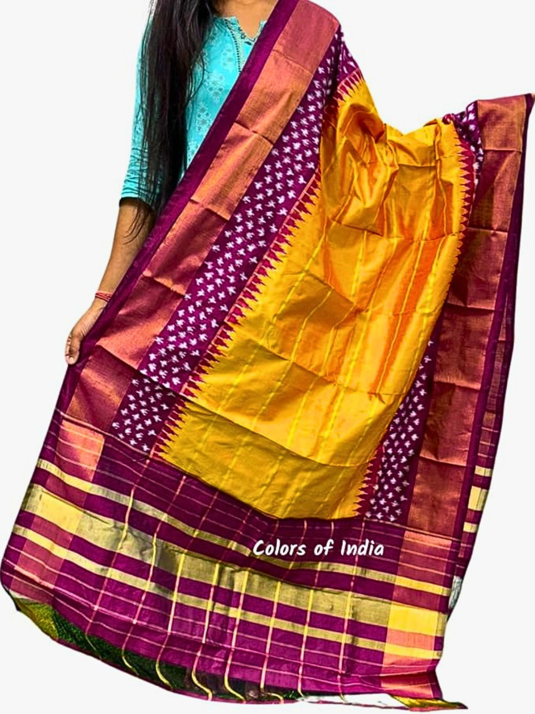 Handloom Silk Ikat Dupatta | Traditional Elegance for Special Occasions SILK MARK CERTIFIED