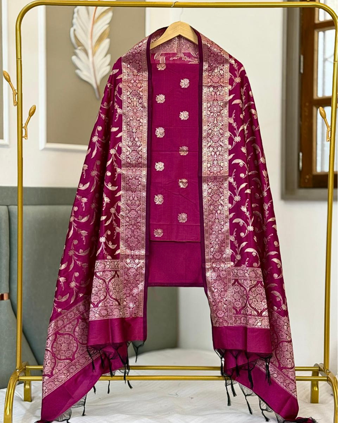 Banarasi Silk Blend Salwar Suit for Women – Festive & Party Wear