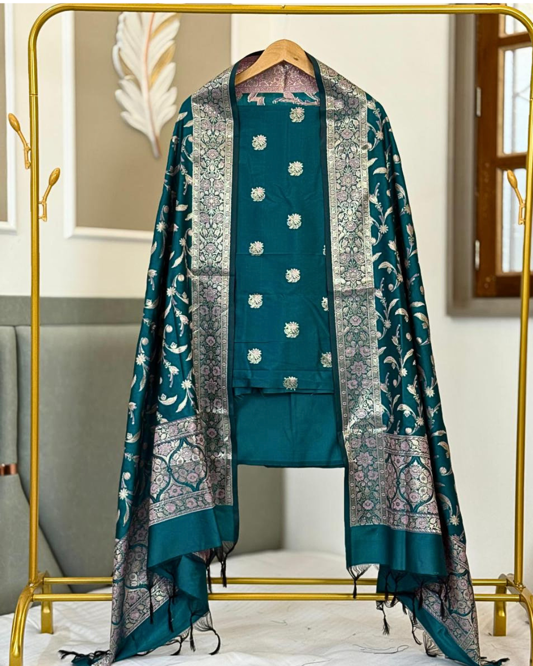 Banarasi Silk Blend Salwar Suit for Women – Festive & Party Wear