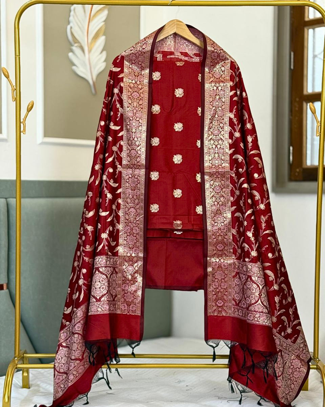 Banarasi Silk Blend Salwar Suit for Women – Festive & Party Wear