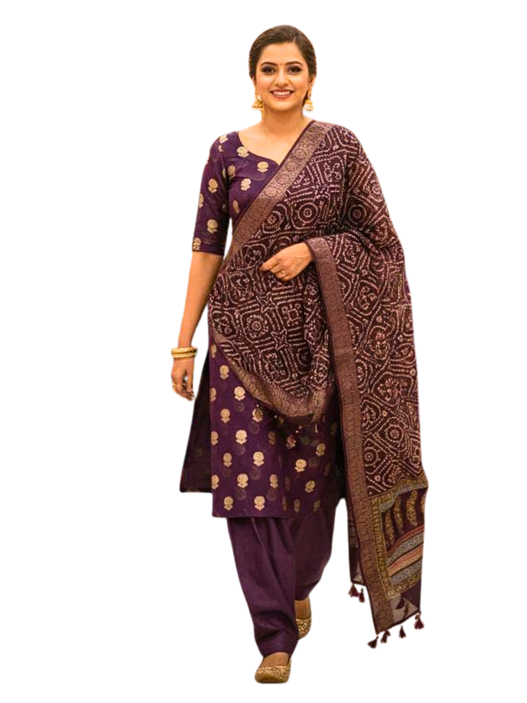 Handwoven Chanderi Cotton Unstitched Salwar Suit Set with Dupatta – Lightweight Festive Ethnic Wear