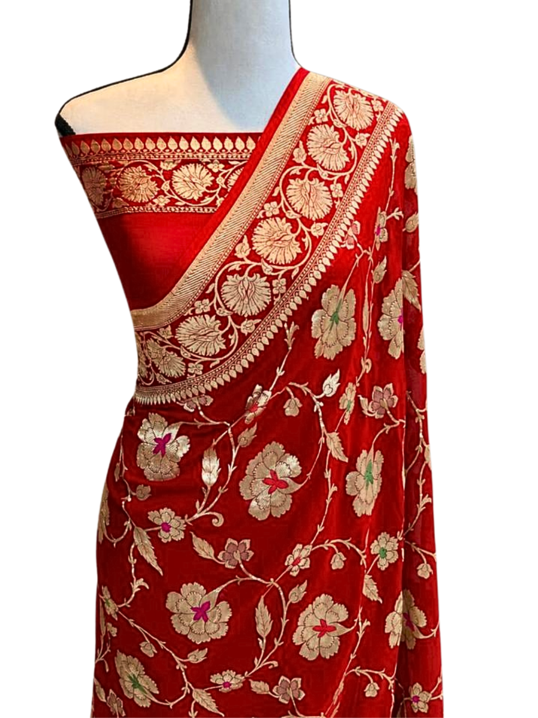 Semi Georgette Banarasi Saree – Elegant Wedding & Reception Wear Saree