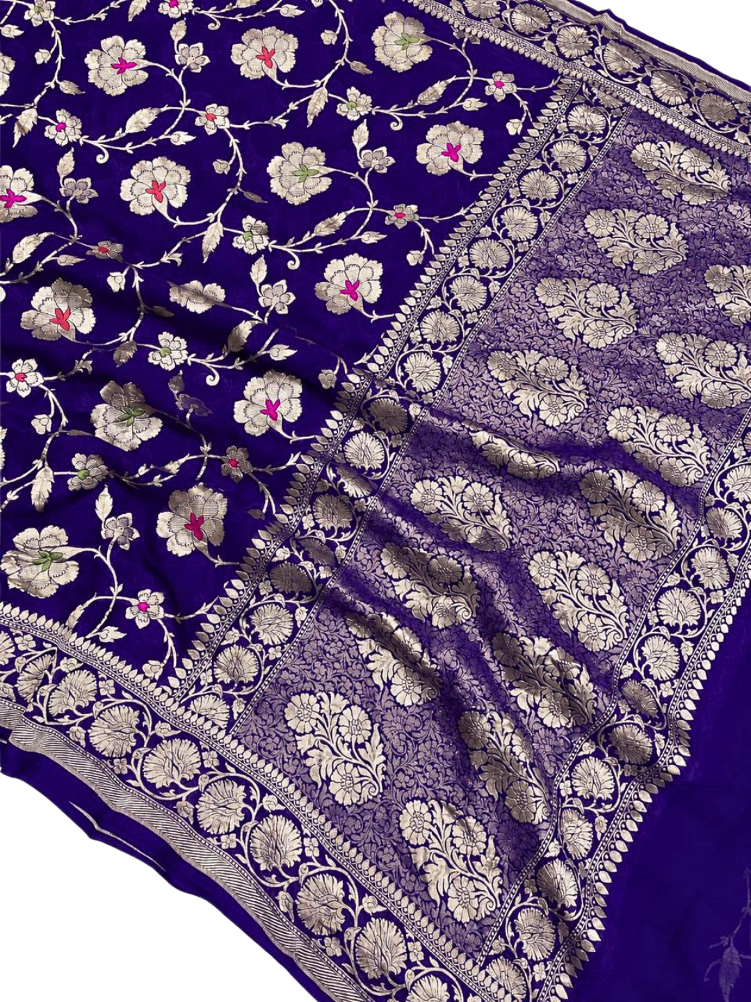 Semi Georgette Banarasi Saree – Elegant Wedding & Reception Wear Saree