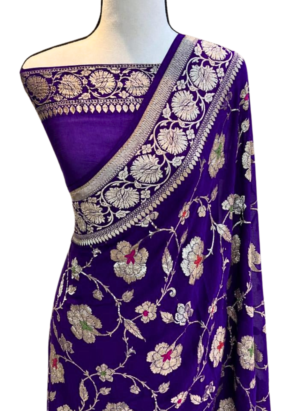 Semi Georgette Banarasi Saree – Elegant Wedding & Reception Wear Saree