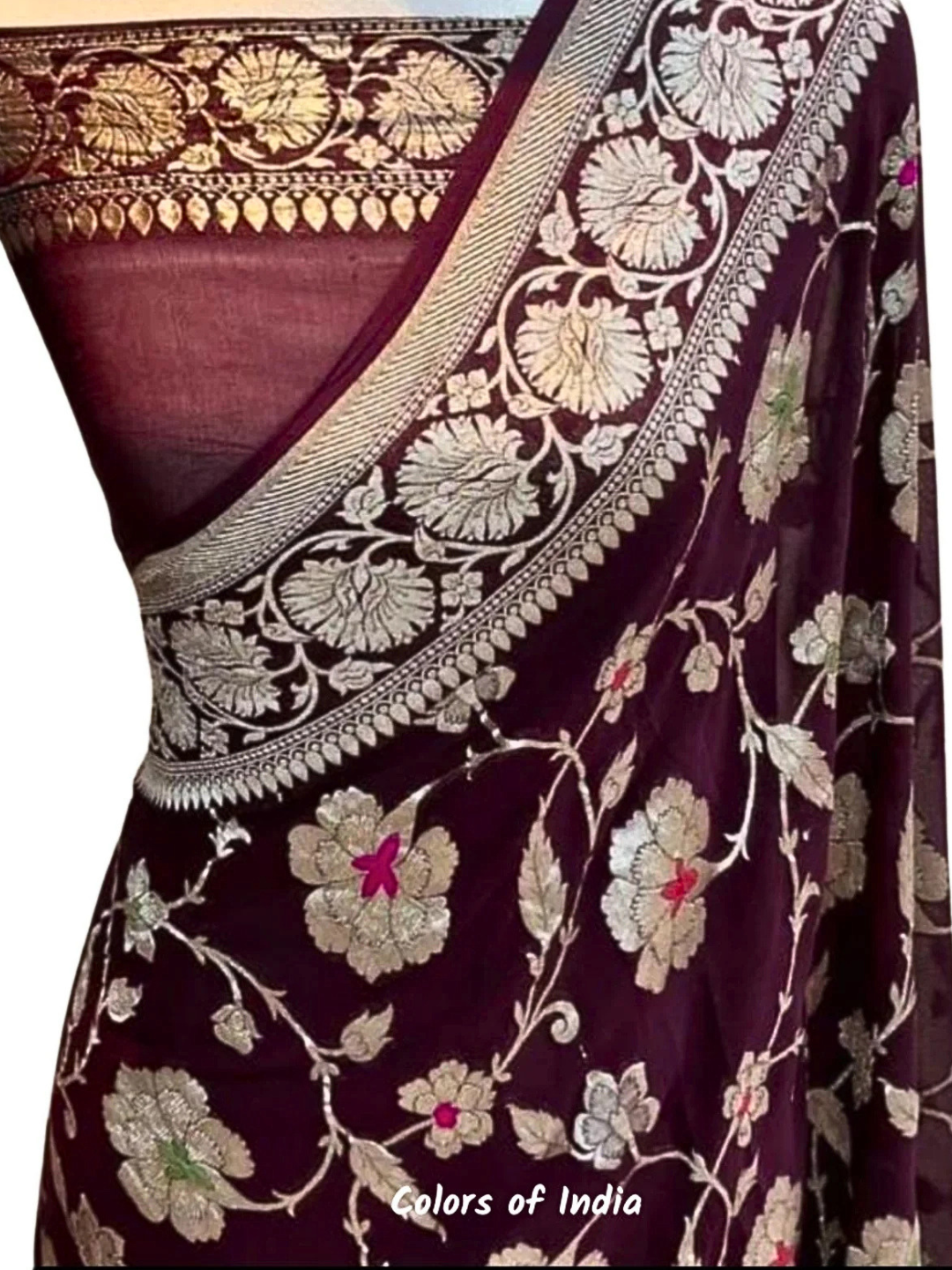 Semi Georgette Banarasi Saree – Elegant Wedding & Reception Wear Saree