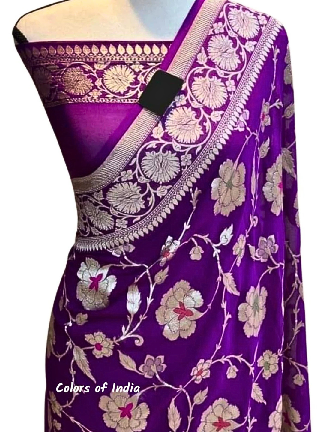 Semi Georgette Banarasi Saree – Elegant Wedding & Reception Wear Saree