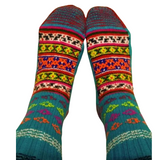 Ladies Blue Handknitted Woollen Socks ,FREE  DELIVERY
