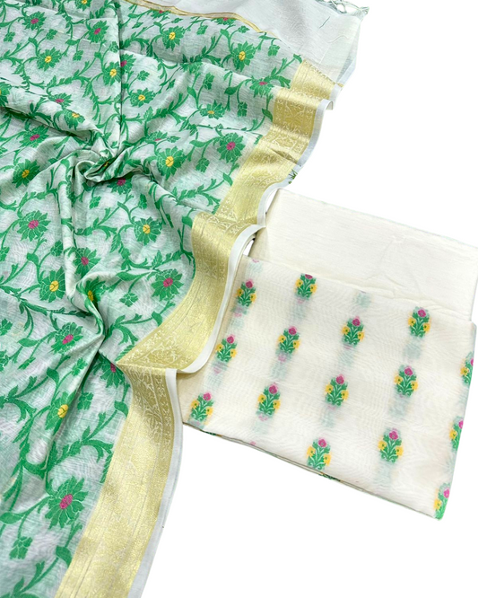 Banarasi Handloom Cotton Salwar Suit | Lightweight & Elegant Summer Wear