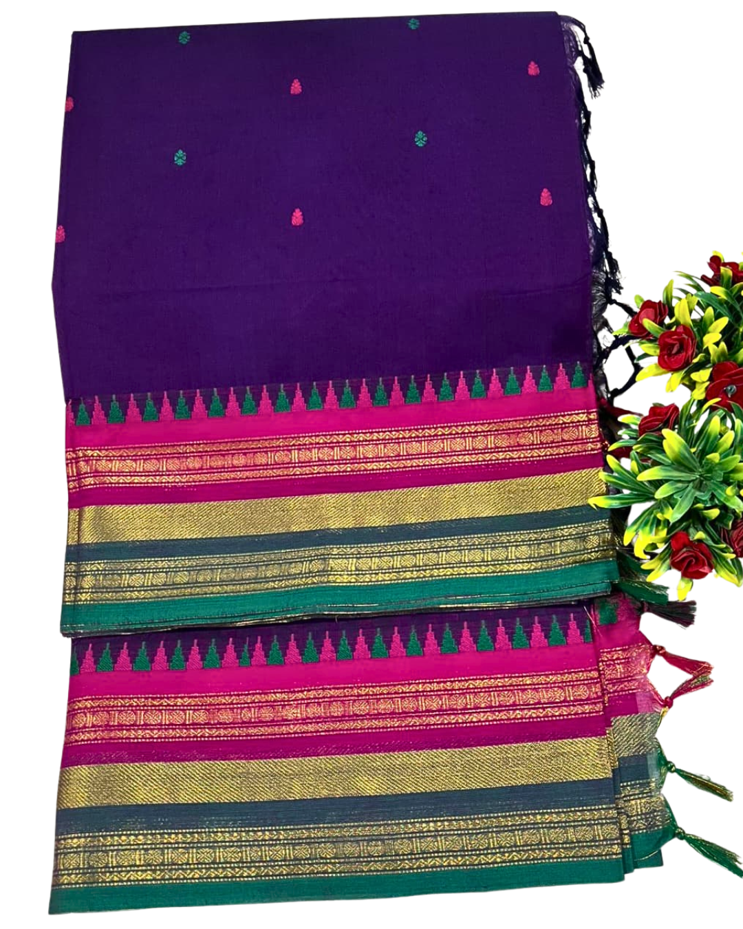 Traditional handwoven kanchi cotton saree