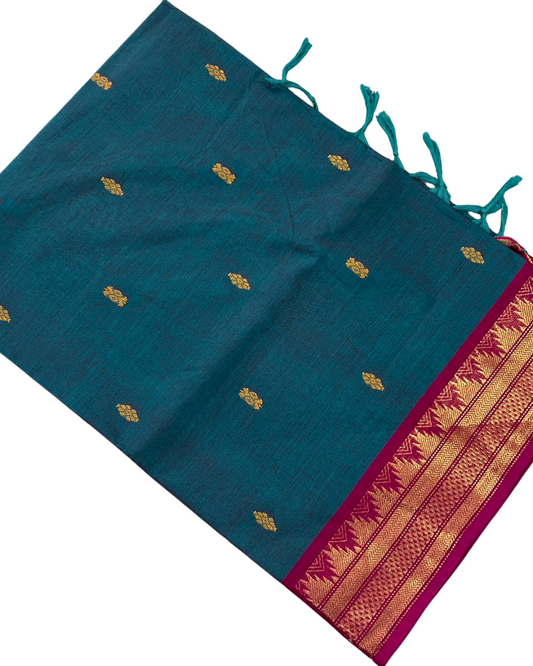 Authentic Kanchi Handloom Cotton Saree | Daily Wear & Festive Wear