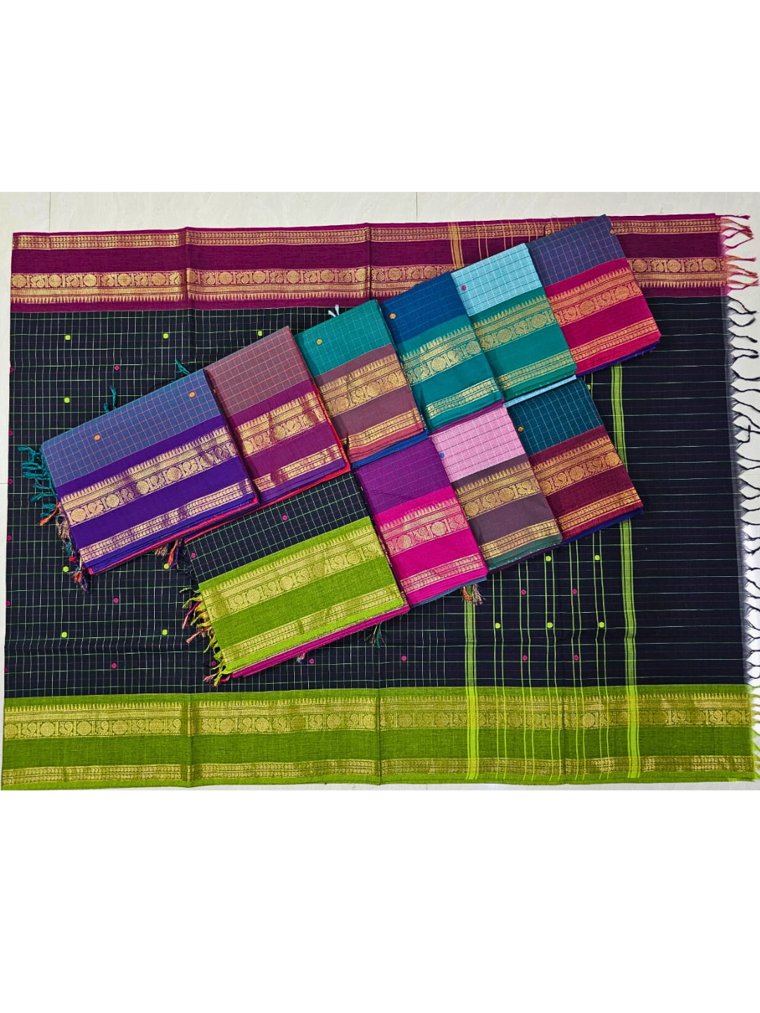 Traditional Kanchi Cotton Saree | Summer-Friendly Saree with Matching Blouse