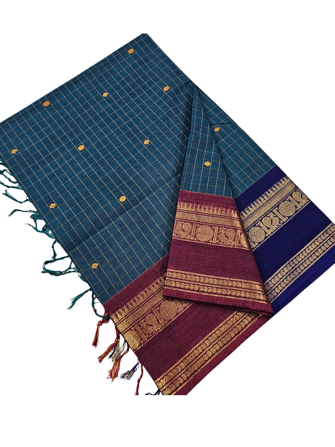 Traditional Kanchi Cotton Saree | Summer-Friendly Saree with Matching Blouse