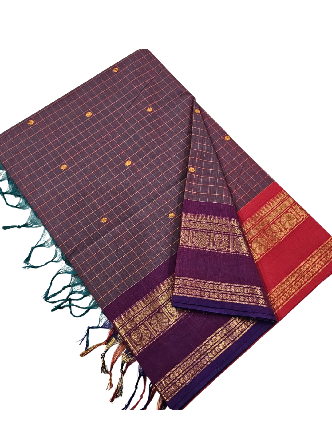 Traditional Kanchi Cotton Saree | Summer-Friendly Saree with Matching Blouse