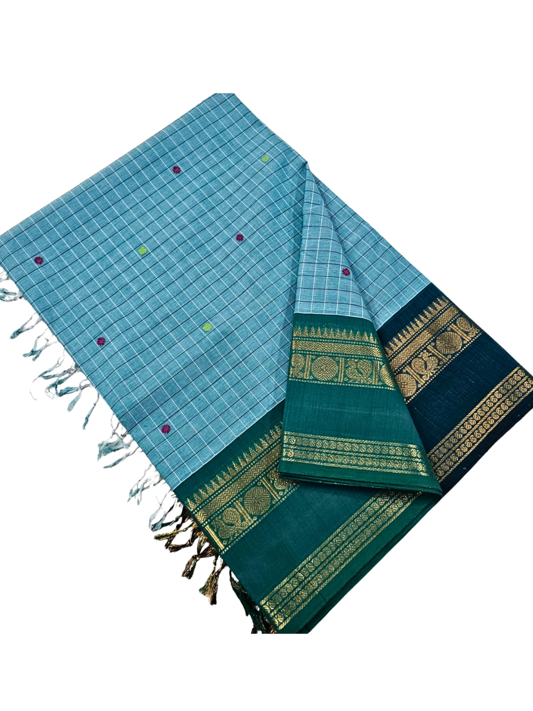 Traditional Kanchi Cotton Saree | Summer-Friendly Saree with Matching Blouse