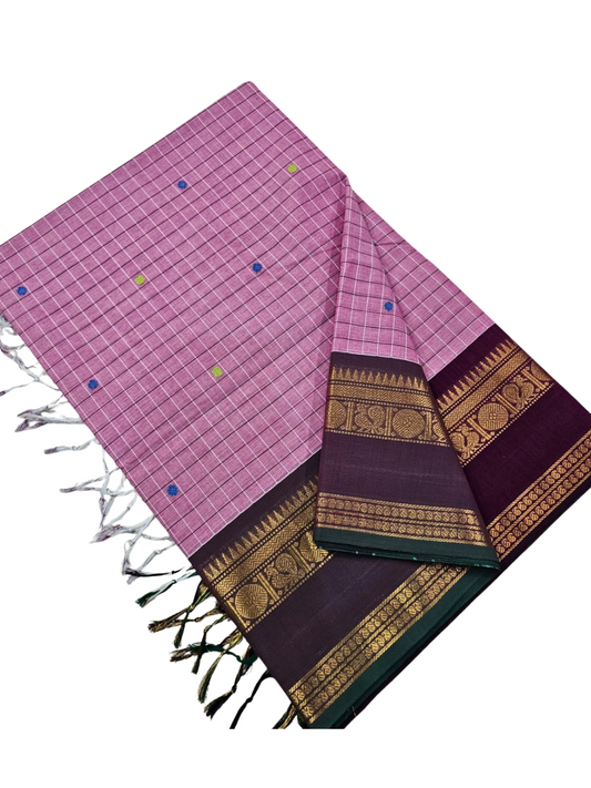 Traditional Kanchi Cotton Saree | Summer-Friendly Saree with Matching Blouse