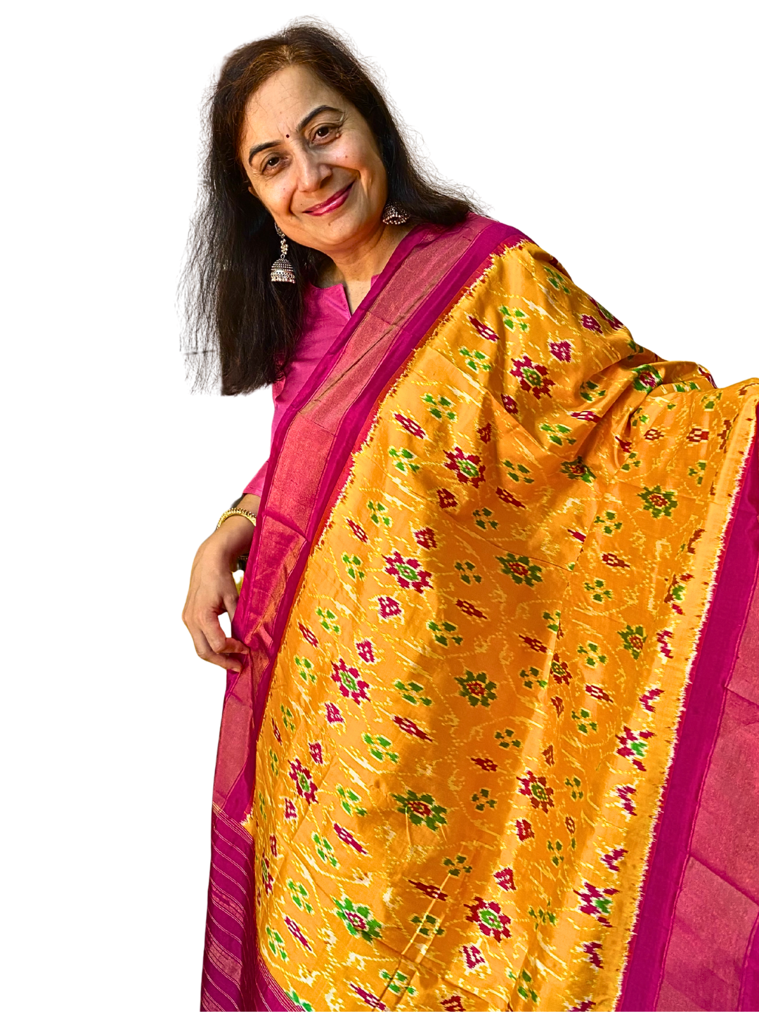 Yellow silk dupatta , Handwoven festive wear dupatta  for durga puja  and Diwali , SILK  MARK CERTIFIED