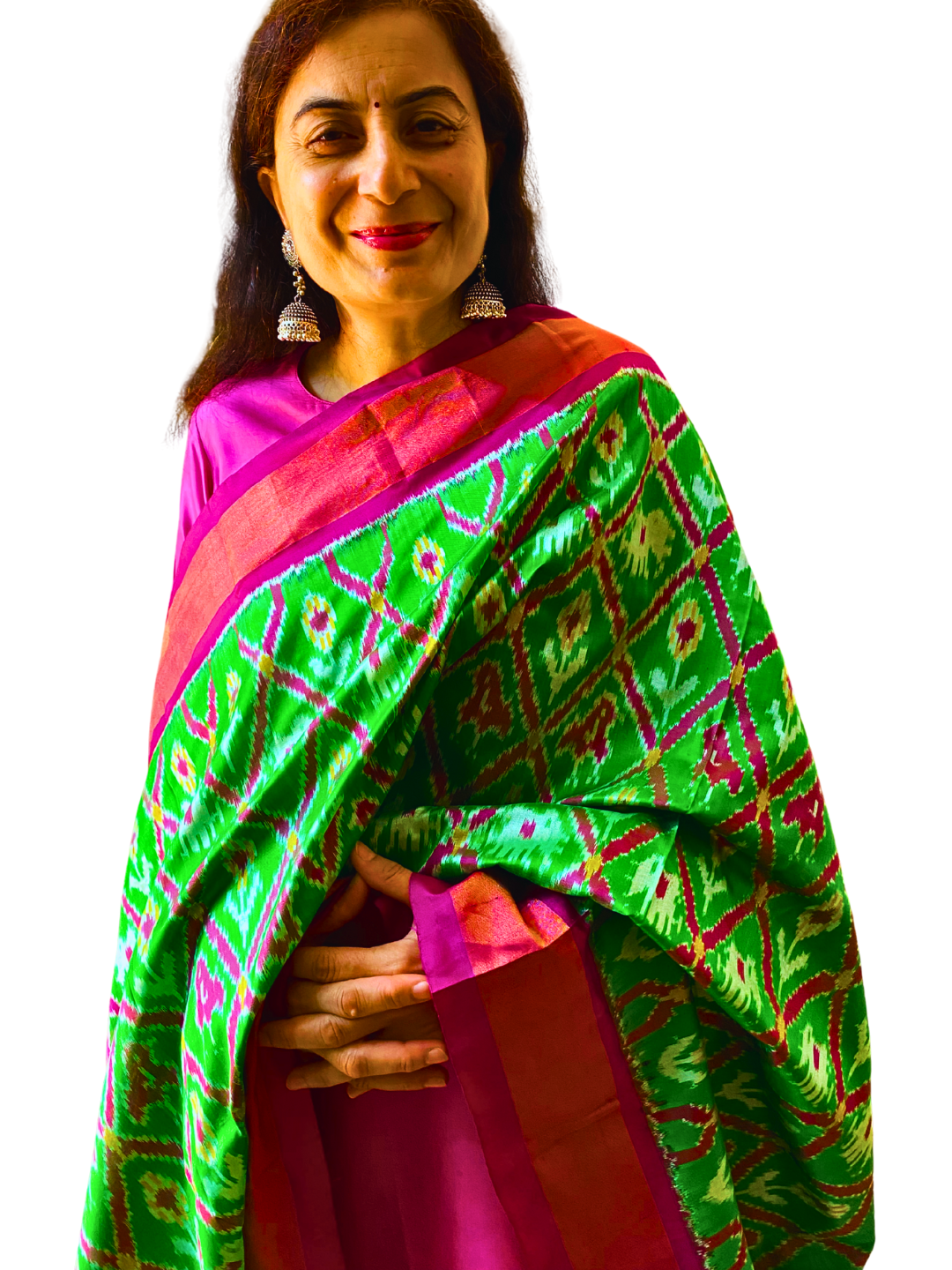Green silk dupatta | Traditional Festive Dupatta for Women , SILK  MARK CERTIFIED